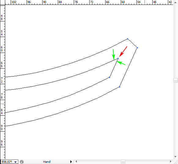 demonstration of before and after point correction.