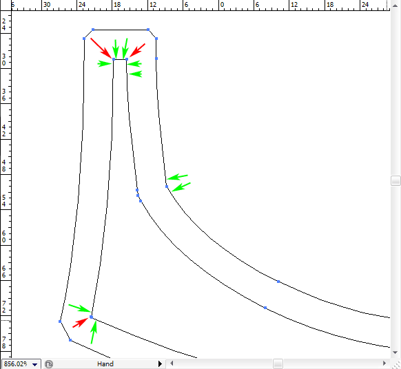 demonstration of before and after point correction