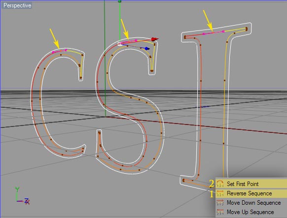 reverse direction and set first point on inner path