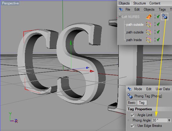 move the curves into place and set phong